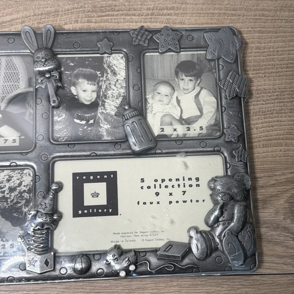Gallery Baby Pewter Photo Frame 5 Opening Teddy Bear Nursery Collage 9x7